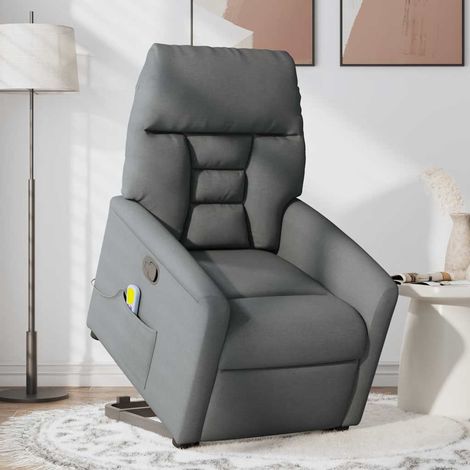 Maison Exclusive - Silla de masaje reclinable de pie de tela gris