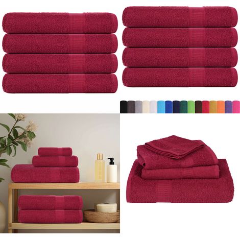vidaXL Saunatücher 4 Stk. Bordeauxrot 80x200cm 360 g/m² 100% Baumwolle (1/5)