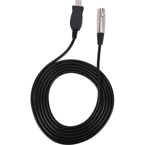 Mikrofon-Link-Adapter XLR-Buchse auf USB-Mikrofon-Link-Kabel Schwarz (1/4)