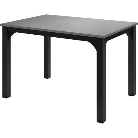 Mesa Oswego 135, Grafito + Negro, 76x80x120cm, Alargamiento, Aglomerado laminado, Metal