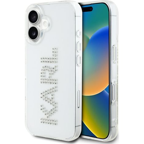Cover trasparente per iPhone 16 con strass di Karl Lagerfeld (1/5)