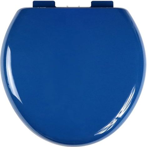 Irovami Abattant de toilette à descente lente silencieuse et allongée en forme de V, bleu marine (1/5)