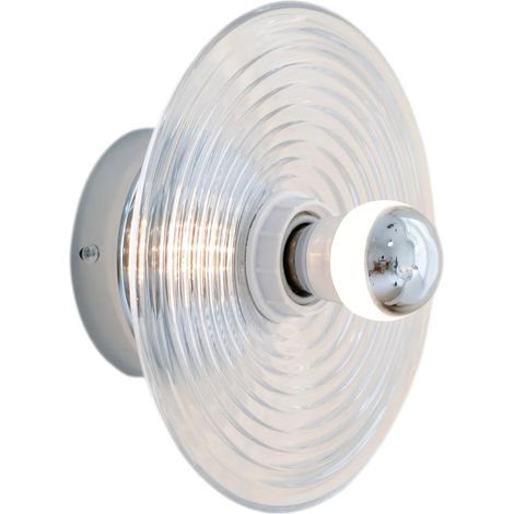 Lampe Murale Spiralée Moderne Minimaliste, Douille E27, Abat-jour en Verre Jaune/Bleu/Transparent, Applique Murale Lampe Décorative pour Chambre,Salon,Couloir,Design Contemporain (Transparent) (1/5)