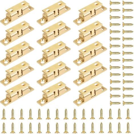 15 Pièces Double Loqueteau à Billes, Loqueteau à Billes Laiton Loqueteau à Double Bille pour Placard Meubles Porte Armoire Loquet
