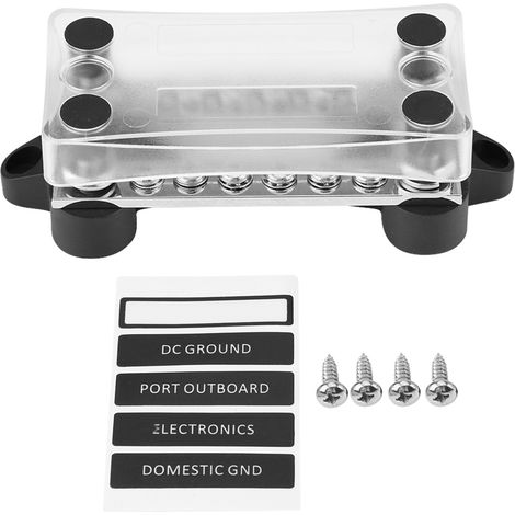 Boîte de jonction électrique étanche 6 voies 100A 4 bornes avec couvercle pour bateau camion bus bar 12-48V (1/5)