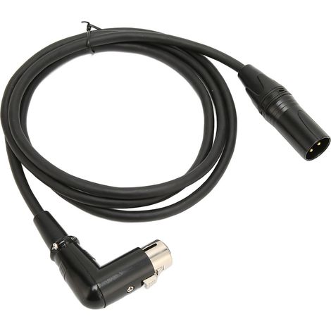 1,5 m langes XLR-Mikrofonkabel (3-polig, Stecker/Buchse), gerade und abgewinkelte Stecker, 1,5 m für Aufnahmen (1/5)
