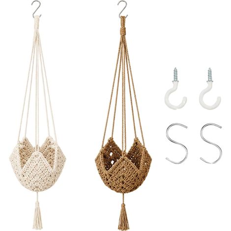 2 suspensions en macramé pour Plantes d'intérieur (1/5)