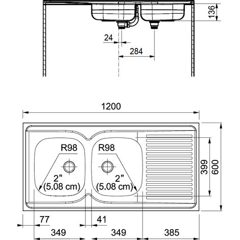 Franke – Évier 1,5 bac inox lisse à poser – Double cuve avec égouttoir – Vidage manuel Ø70 mm – Garantie à vie