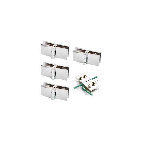Cerniera per vetro a 180 gradi, 4 pezzi in lega di zinco, cerniera a morsetto per porta in vetro, cerniera a clip per porta in vetro, per vetrina, mobile portabottiglie, porta del bagno - Crezuo