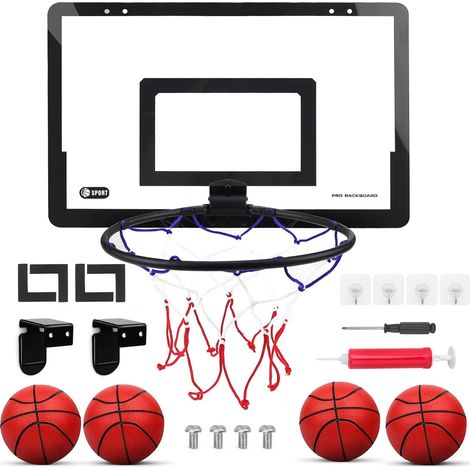 Mini Basketball Hoop for Children Portable Basketball Hoop Outdoor Indoor Mini Basketball Basket with 4 Ball and Pump Toys Sport for Door Wall Mounted and Bedroom (1/5)