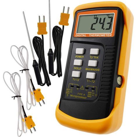 Thermomètre Multisondes à Double Ligne K Thermocouple Bimétallique de Contact (1/4)
