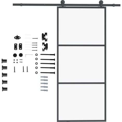200 cm Schiebetürbeschläge, 100 cm breite Schiene, 35–45 mm Stärke, 100 kg Tragfähigkeit