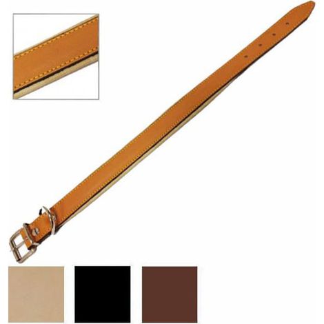 Collier pour chien en cuir rembourré 20 mm 46 cm