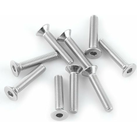 Ej.Life 300pcs Boulon Vis Tête Fraisée Hexagonale en Acier inoxydable 304 avec Boîte de Rangement M3 x 4/6/8/10/12/16mm (1/5)
