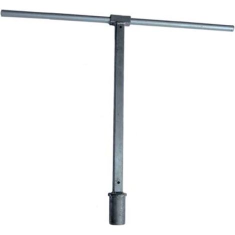 Supporto-Chiave Manuale per Ancorare Supporto Zincato per (Palo a T)(Pali in Legno) nel Terreno (1/3)