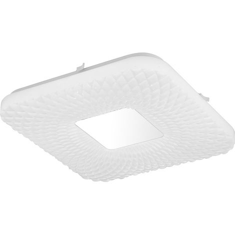 Plafoniera a LED cromata opale faretto lampada bianca illuminazione soggiorno quadrato Globo 41343-18 (1/5)