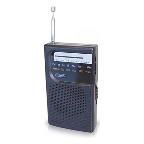 Radio portátil AM/FM pequeña a pilas 2xAA (pilas no incluidas)  Radio analógica de bolsillo transistor 118x28x70 mm (1/3)