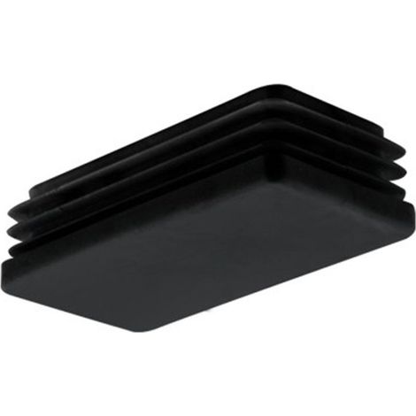 Embout intérieur rectangulaire noir - 80 x 40 mm - 10 unités