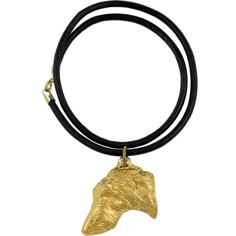 Levriero scozzese, Deerhound - collana con ciondolo per cani in confezione regalo, ciondolo placcato oro per gli amanti dei cani, gioiello di grande effetto di Art-Dog (1/5)