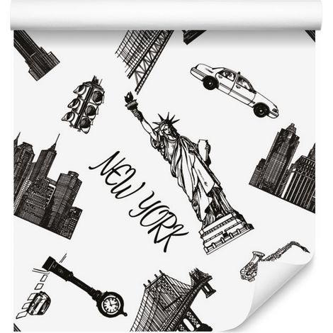 Papel pintado de Nueva York para salón y dormitorio, 50x1000 cm. (1/5)