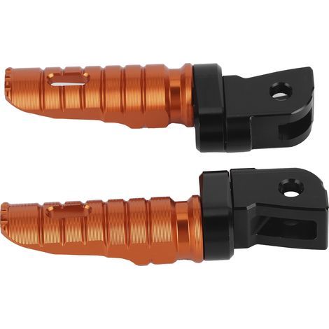 Cale-pieds avant Motocyclette CNC Aluminium Anodisé Orange Paire (124mm) (1/5)