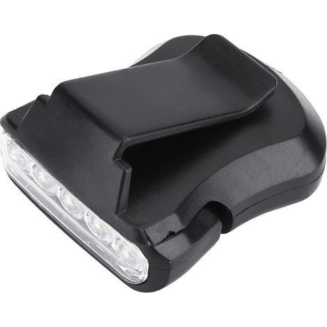 Lampe Frontale 5 LED pour Casquette - Randonnée, Pêche, Camping (Noir) (1/5)