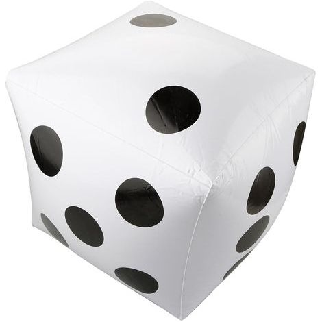 Lot de 2 dés gonflables, dés géants de 30 cm, ballons en forme de dés jumbo, jouets gonflables, dés gonflables 30 x 30 cm pour jeux de plein air et fêtes à la piscine (1/5)