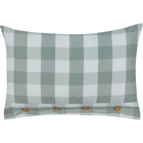 Throw Cushion TAMNINE 40 x 60 cm Mint Green Checked (1/5)