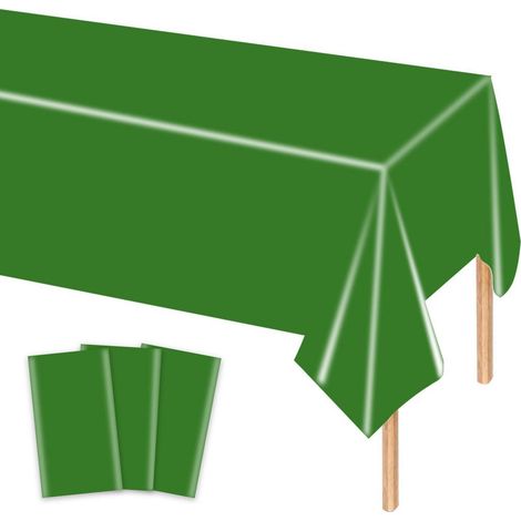 3er-Set Grüne Einweg-Tischdecken 137x274 cm für Partys & Feste