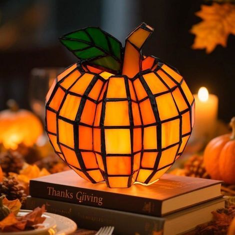 Citrouille décorative en résine LED - WINLLINEE - 1 pièce - 16 x 20 cm - Alimentation USB - Lumière chaude (1/5)