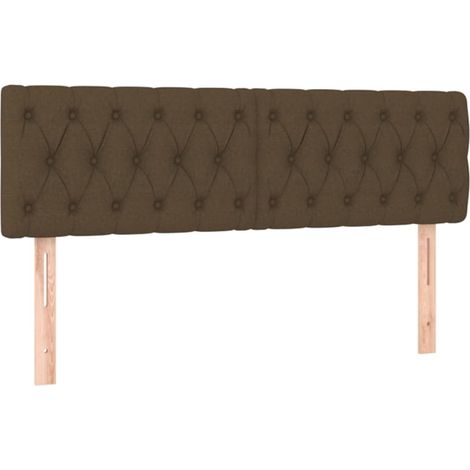 Testiera letto accessorio camera da letto mobili LED 144 x 7 x 78/88 cm tessuto marrone scuro TDL0200870