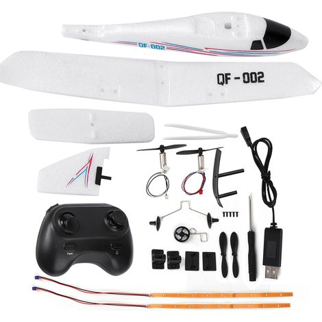 Avion RC Plane Télécommandé Résistant aux Chocs avec LED - Modèle Planeur à Aile Fixe DIY (1/5)