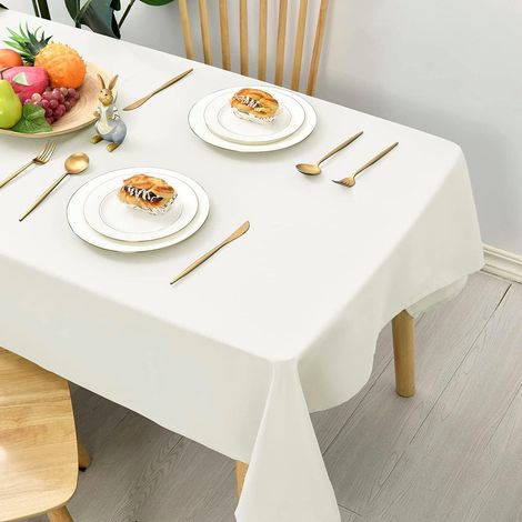 Tischdecke Outdoor Wetterfest Abwaschbar Creme 130x230cm Rechteckig