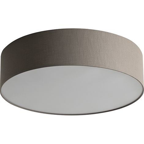 Plafoniera VIVIEN 58cm con Paralume Cilindrico in Tessuto Tortora e Attacco E27 per Illuminazione Soffitto - Rossini Group (1/5)