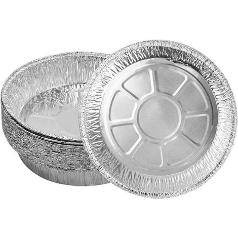 Moules à pâtisserie en aluminium - 20 pièces - Ronds - diamètre 20 cm - Solides et étanches - Pots jetables - pour gâteaux, plats à four, plats - pour la cuisson, la conservation, le rôtissage et le r (1/5)