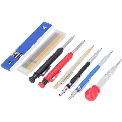 Kit de marquage menuisier, crayon mécanique solide avec recharge, pointeau carbure (1/5)