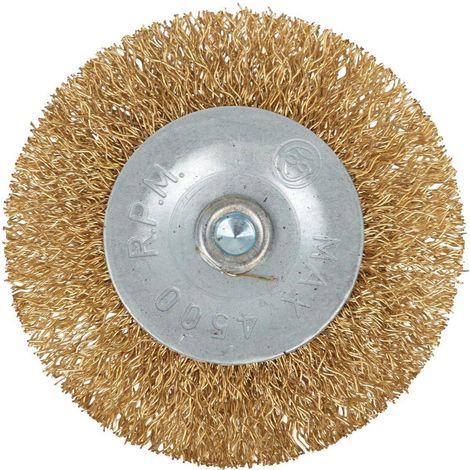 Brosse métallique disque laiton 60 mm avec goupille (1/3)