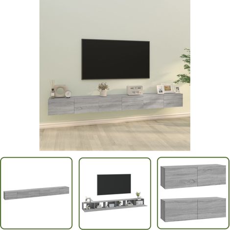 Ensemble de meubles TV 3 pcs, Étagère TV, Meuble de Salon, Sonoma gris Bois d'ingénierie OIB3267E (1/5)