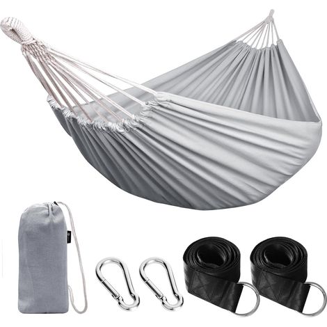 Hamac d'extérieur de Camping, en Plein air Portable en Toile, Léger avec Sangles respectueuses des Arbres, Sac de Transport, Parfait pour Le Jardin, Balcon, Patio, la Plage, Randonnée (1/5)