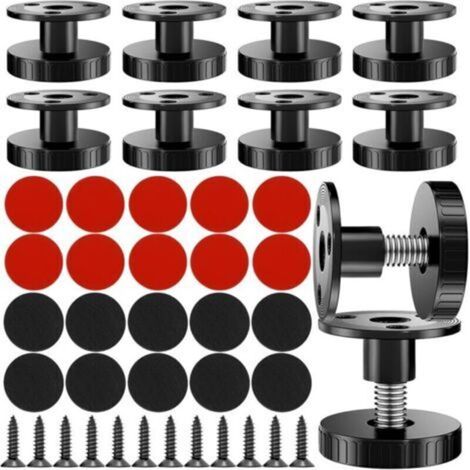 10-Piece Set of Adjustable Furniture Legs, 25-40mm Adjustable Furniture Legs, Adjustable Legs with Non-Slip Pads and Mounting Accessories, Furniture Legs for Wardrobes, Bed Legs, Table Legs (Black) (1/4)