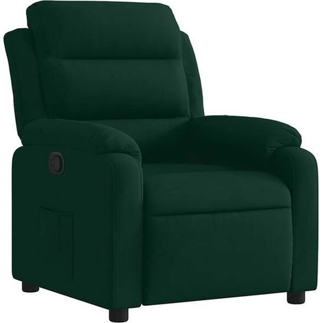 Chaise longue en velours vert foncé – Canapé lit réclinable moderne, design élégant et confortable pour salon ou chambre (1/5)