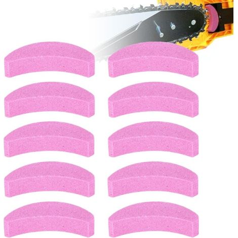 Chainsaw Tooth Sharpening Stone, 10 Piece Quick Change Chainsaw Sharpening Stone Kit for Portable Home Chain Sharpener