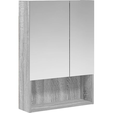 Maison Exclusive - Mobiletto per specchio da bagno Grigio Sonoma 50 x 14,5 x 70 cm
