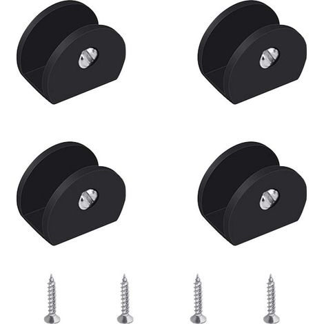 royaluxe - 4 Pièces de Support d’Étagère en Verre Support Tablette Verre Noir, Fixation Tablette Verre Réglable,Pour Verre de 6 à 8 mm d'Épaisseur