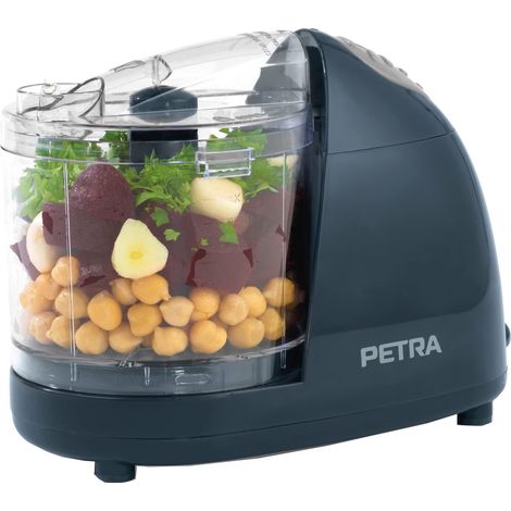Petra PT2182HEVDEEU10 - Mini tritatutto Pro con lama rimovibile in acciaio inox, design compatto, recipiente trasparente da 350 ml, one-touch, facile da pulire, frutta secca, frutta e verdura, 150 W (1/5)