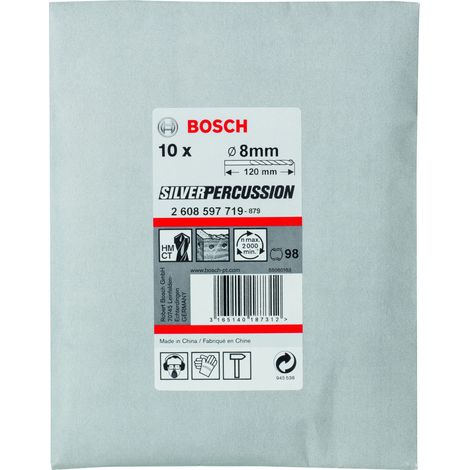 Bosch CYL-3 Broca de carburo 8 mm doble espiral pack 10 (1/2)