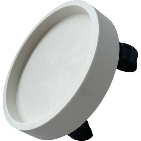 Plateau pour pot de fleurs avec roulettes universelles, bac à eau, base mobile, coussin rond en plastique pour pot de fleurs de balcon, support à roulettes en verre trempé de 30 mm. (1/5)