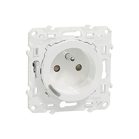 Schneider Electric Wiser Odace 2P+T Steckdose Weiß