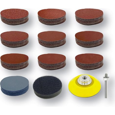 Lot de 200 disques abrasifs de 50 mm - Disques abrasifs pour ponceuse orbitale, travail du bois et réparation de peinture automobile (1/5)