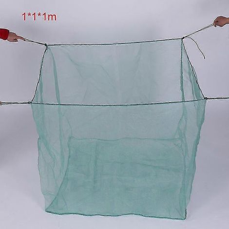 Cage d'élevage en filet pour crevettes, non toxique, résistante aux glissements de terrain, pour l'élevage d'alevins, 1 x 1 x 1 mètre (1/5)